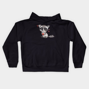 Raccoon love Kids Hoodie